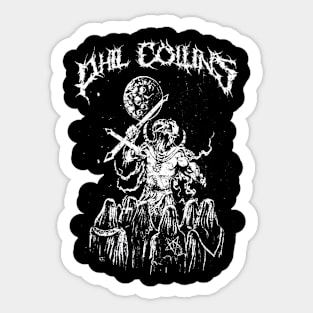 Phil Collins Black Metal Style Sticker